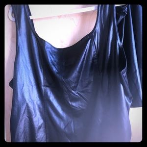 Faux vinyl/leather tank and skort set